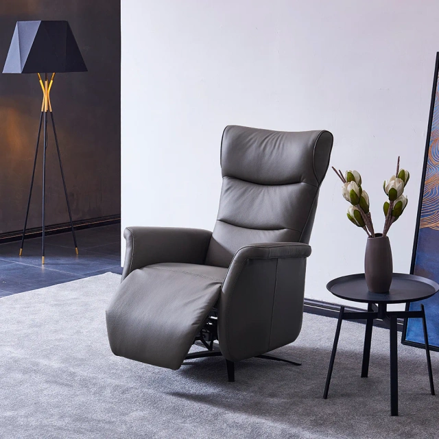 draaibare sta-op stoel leer zwart