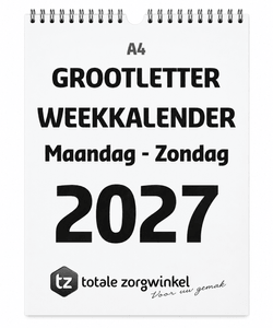 TZ Grootletter agenda A5 2027 met grote letters voor senioren en slechtzienden