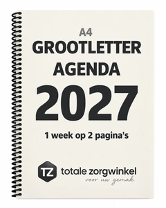 Grootletter agenda 2027 met grote letters voor senioren en slechtzienden
