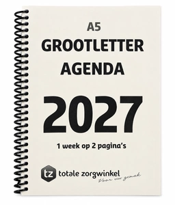 TZ Grootletter agenda A5 2027 met grote letters voor senioren en slechtzienden