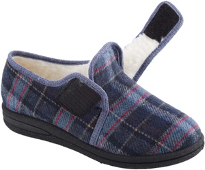 MSF Senioren Pantoffel Unisex – Laag Model Geruit – Antislip Zool