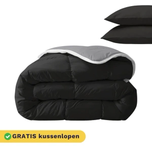 Zelesta RoyalBed Zwart & Antraciet - All Season Hoesloos Wasbaar Dekbed 140 x 200 cm