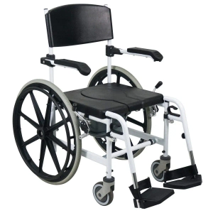 verrijdbare douchestoel toiletstoel grote wielen 24 inch