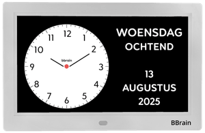 Analoge dementieklok met groot scherm voor meer overzicht en structuur gedurende de dag