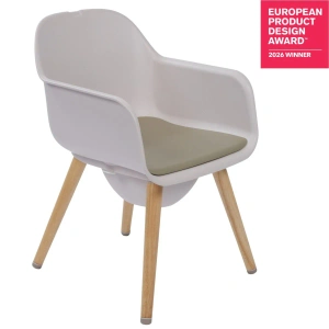 Spryly Poise toiletstoel in Cappuccino met stijlvolle houten poten en comfortabele zitting