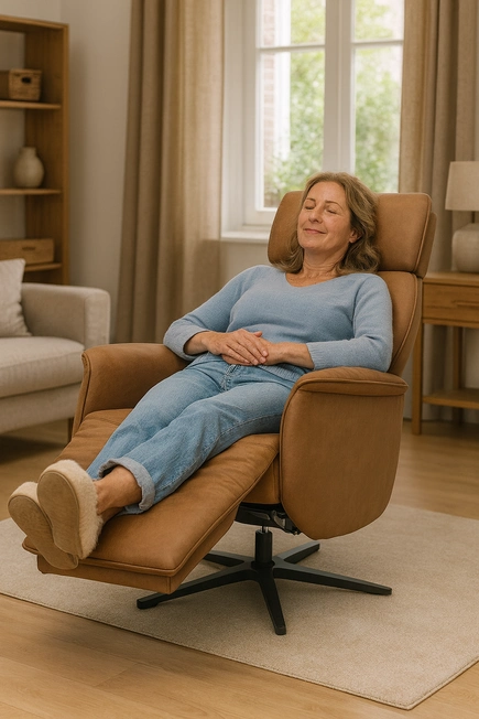 relax stoel voor ouderen met accu leer