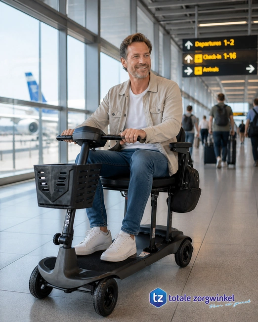 opvouwbare scootmobiel die mee mag in het vliegtuig