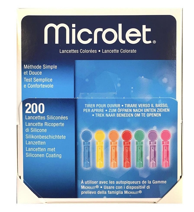 Microlet Lancetten 200 Stuks Voor Contour XT en Plus Blue Bloedsuikermeter