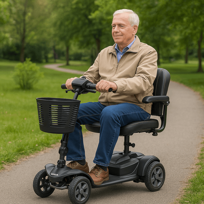 alumina scootmobiel demontabel met vering