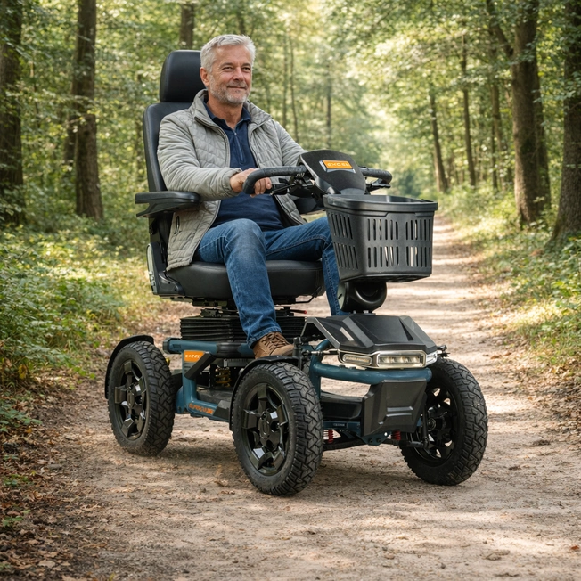 4 wiel scootmobiel met grote wielen