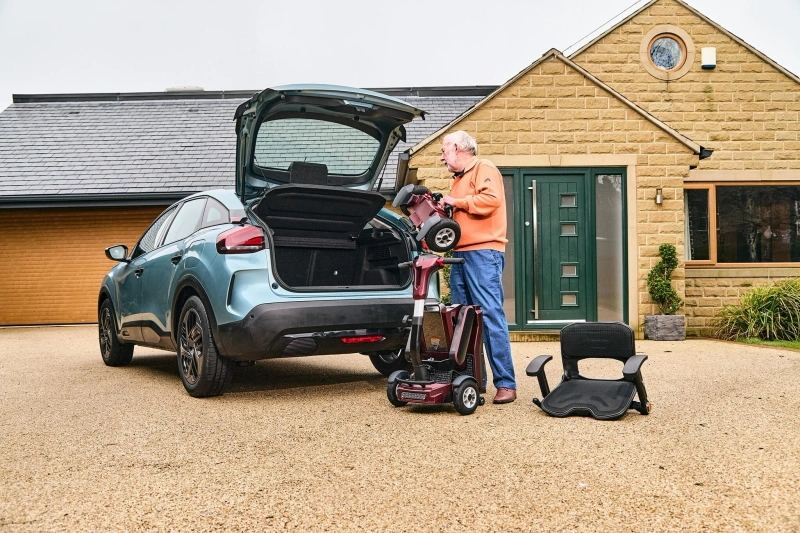 makkelijk opvouwbare scootmobiel