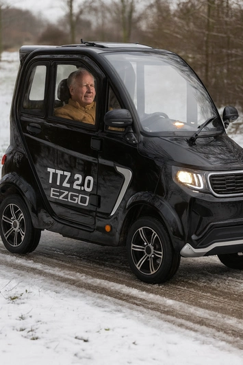 canta auto in de sneeuw