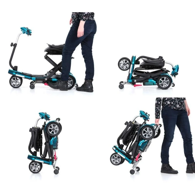 opvouwen van de brio scootmobiel 4 wiel , zeer stabiel en veilig